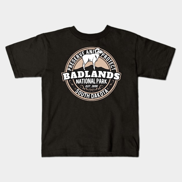 Badlands National Park Kids T-Shirt by SouthDakotaGifts